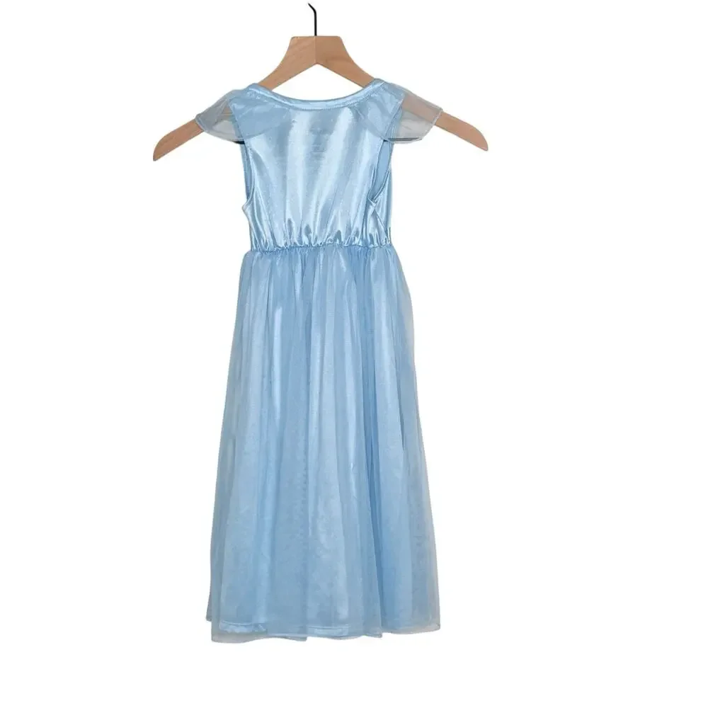 Disney Frozen Elsa Dress Blue Tulle Princess Costume‎ Girls XS Party Fairytale